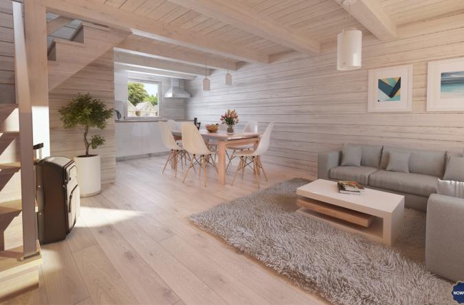 Domki drewniane - salon
