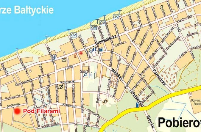 mapa Pod Filarami w Pobierowie