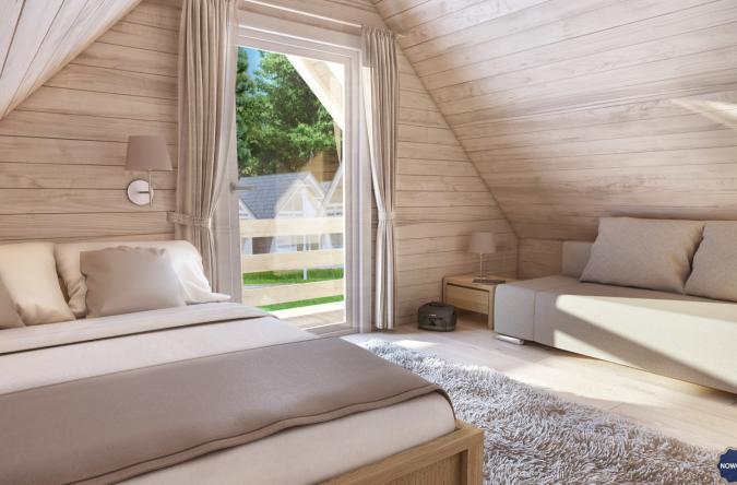 Domki drewniane - sypialnia